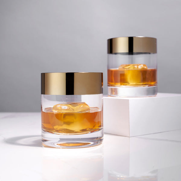 Bronze Rim Crystal Tumblers