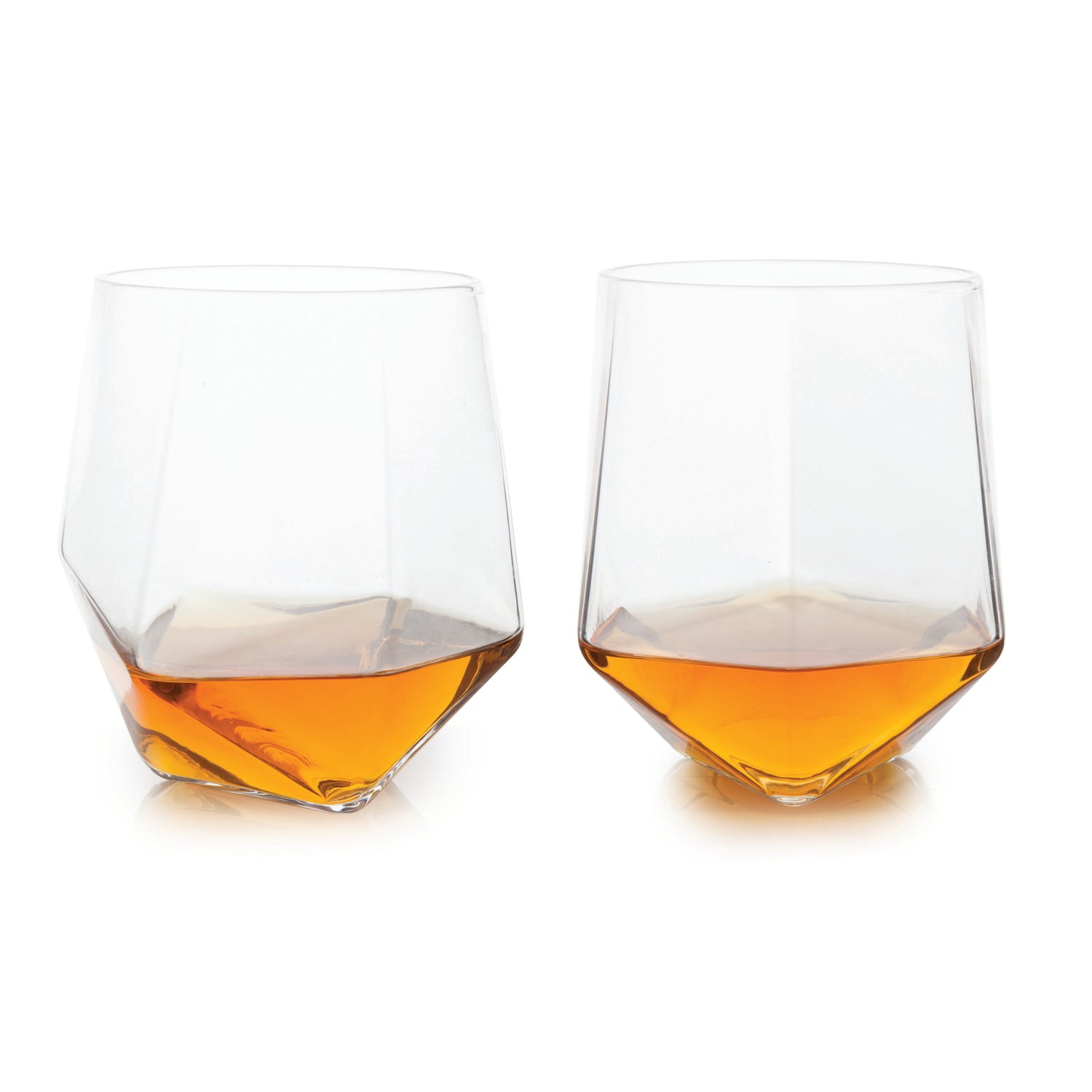 set of faceted crystal tumblers