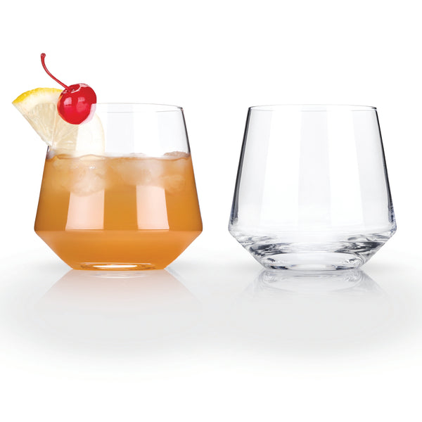 Angled Crystal Cocktail Tumblers