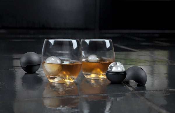 cocktail with round ice mold