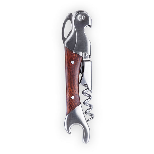 Wooden Double-Hinged Corkscrew with Opener
