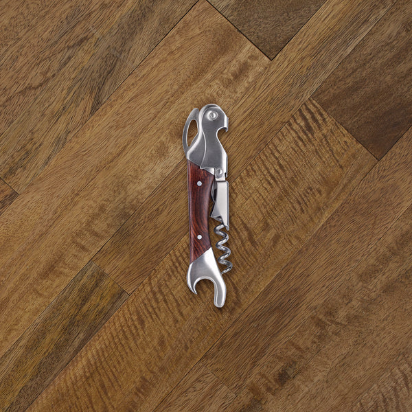 Wooden Double-Hinged Corkscrew with Opener