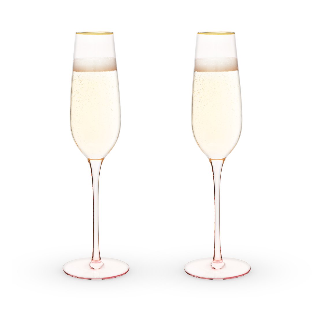 Rose Crystal Champagne Flutes