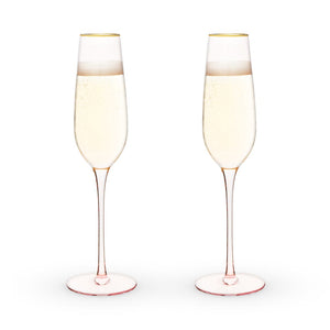 Rose Crystal Champagne Flutes
