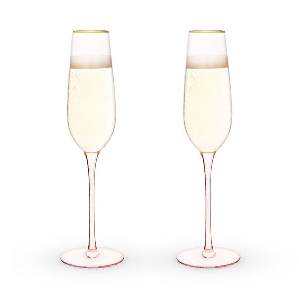 Rose Crystal Champagne Flutes
