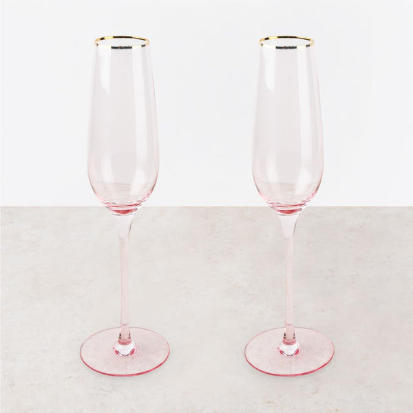 Rose Crystal Champagne Flutes