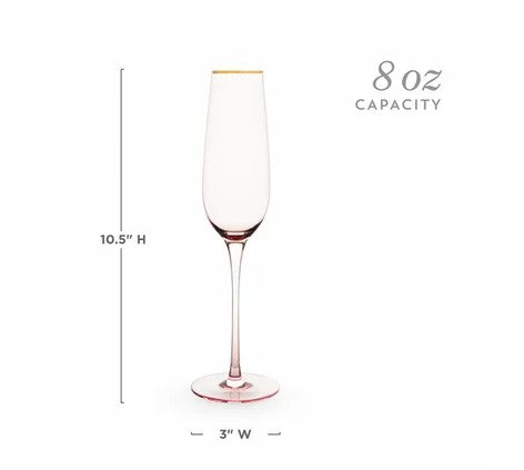 Rose Crystal Champagne Flutes