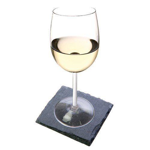 glass of wine on a slate coaster